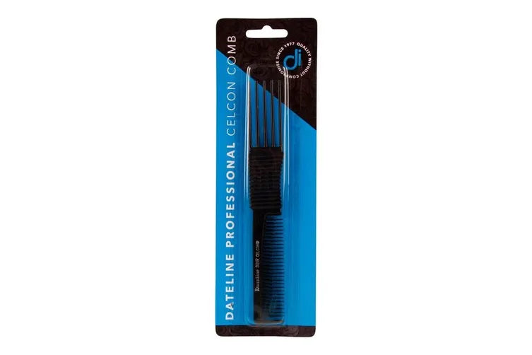 Dateline Professional Black Celcon 105R Metal Teasing Comb
