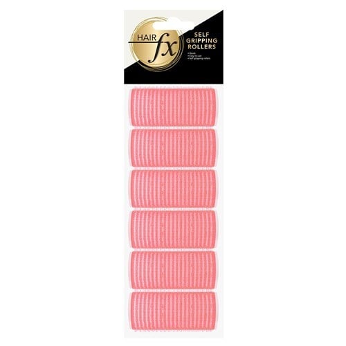 Hair FX Self Gripping Velcro Rollers - Pink 25mm 6pk