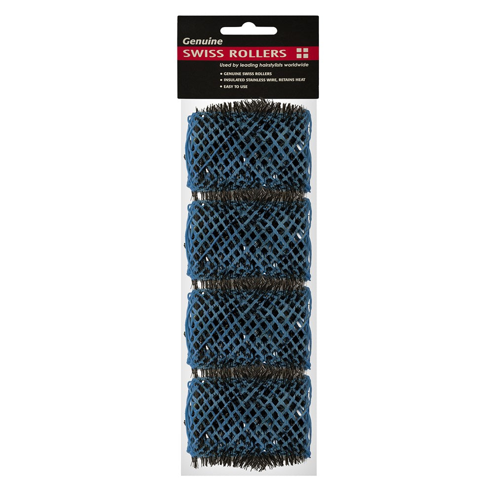 Swiss Hair Rollers - Blue 42mm 4pk