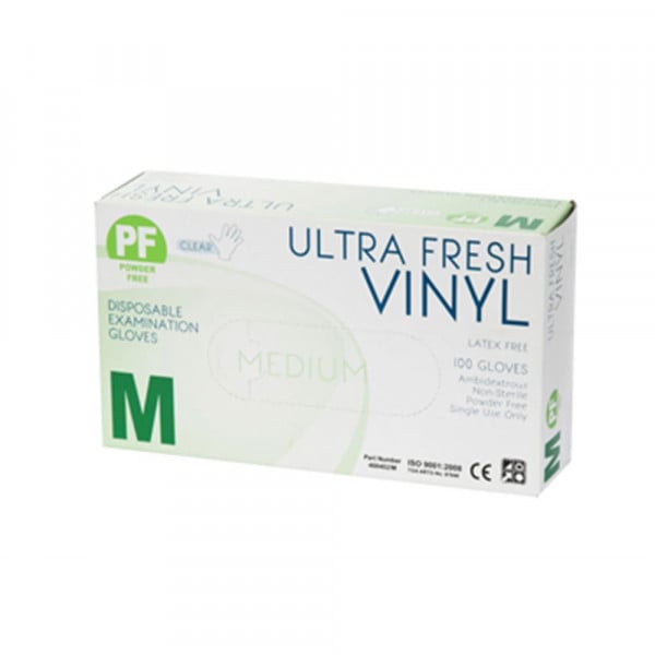 Ultra Fresh Vinyl Powder Free 100 Gloves - Medium