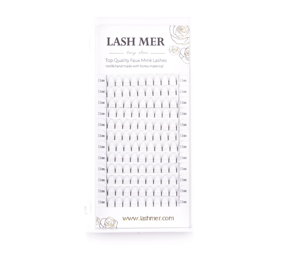 D/0.07 Curl Long Stem Pre-made Fans 8mm-15mm
