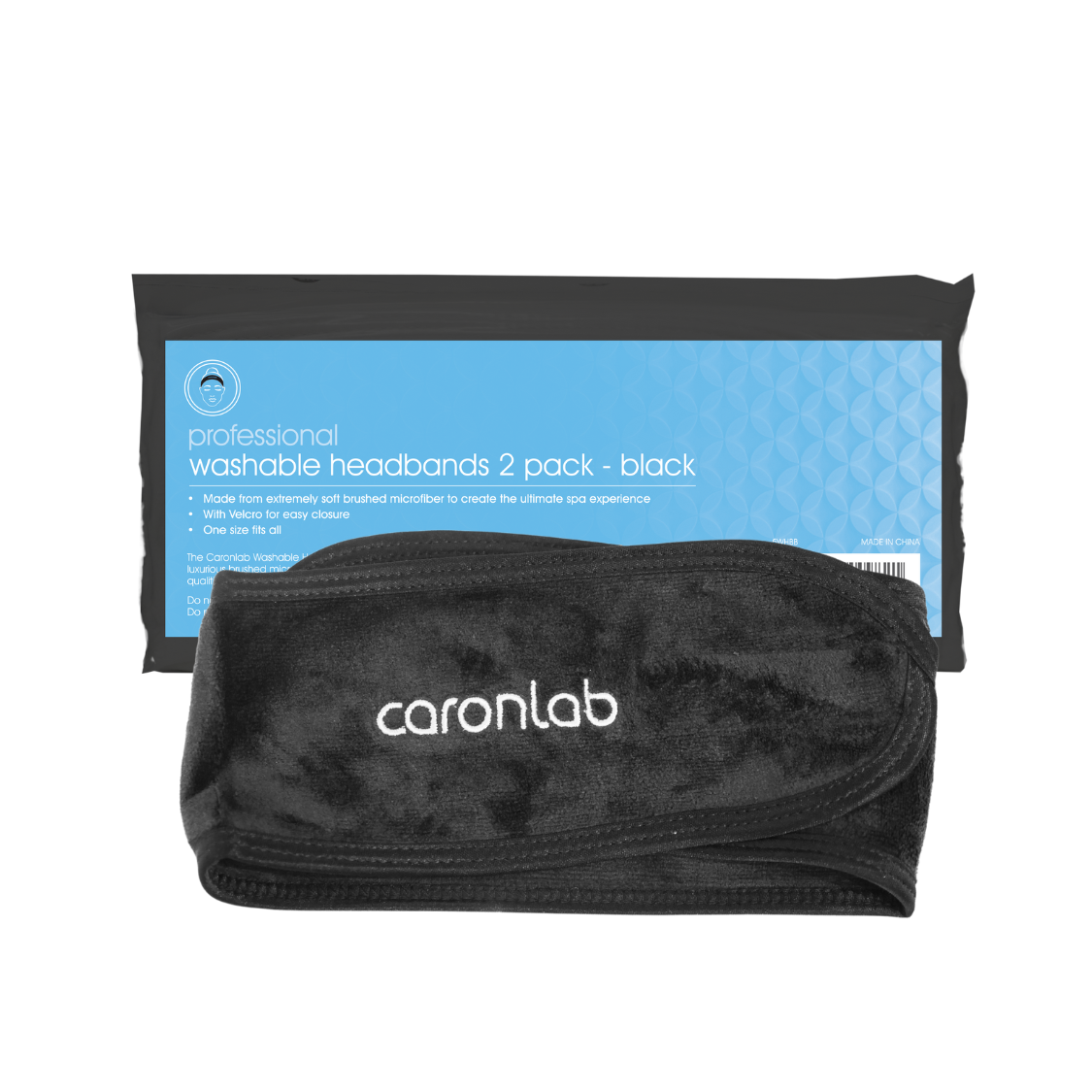 Caronlab Washable Black Headband – 2 pack