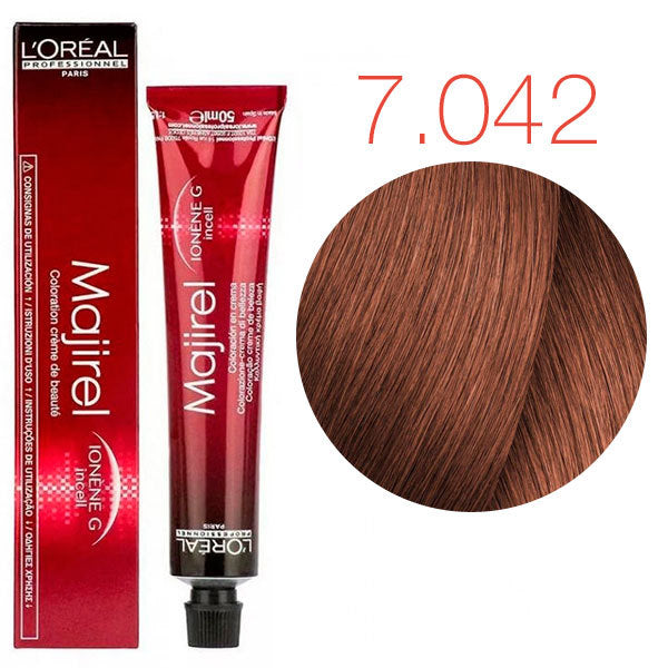 Loreal Majirel Permanent Hair Color 7.042 Natural Copper Iridescent Blonde