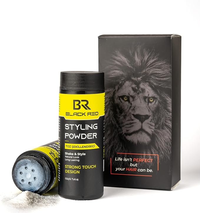 Black Red Texturising Hair Styling Powder Strong Touch Design 20gm