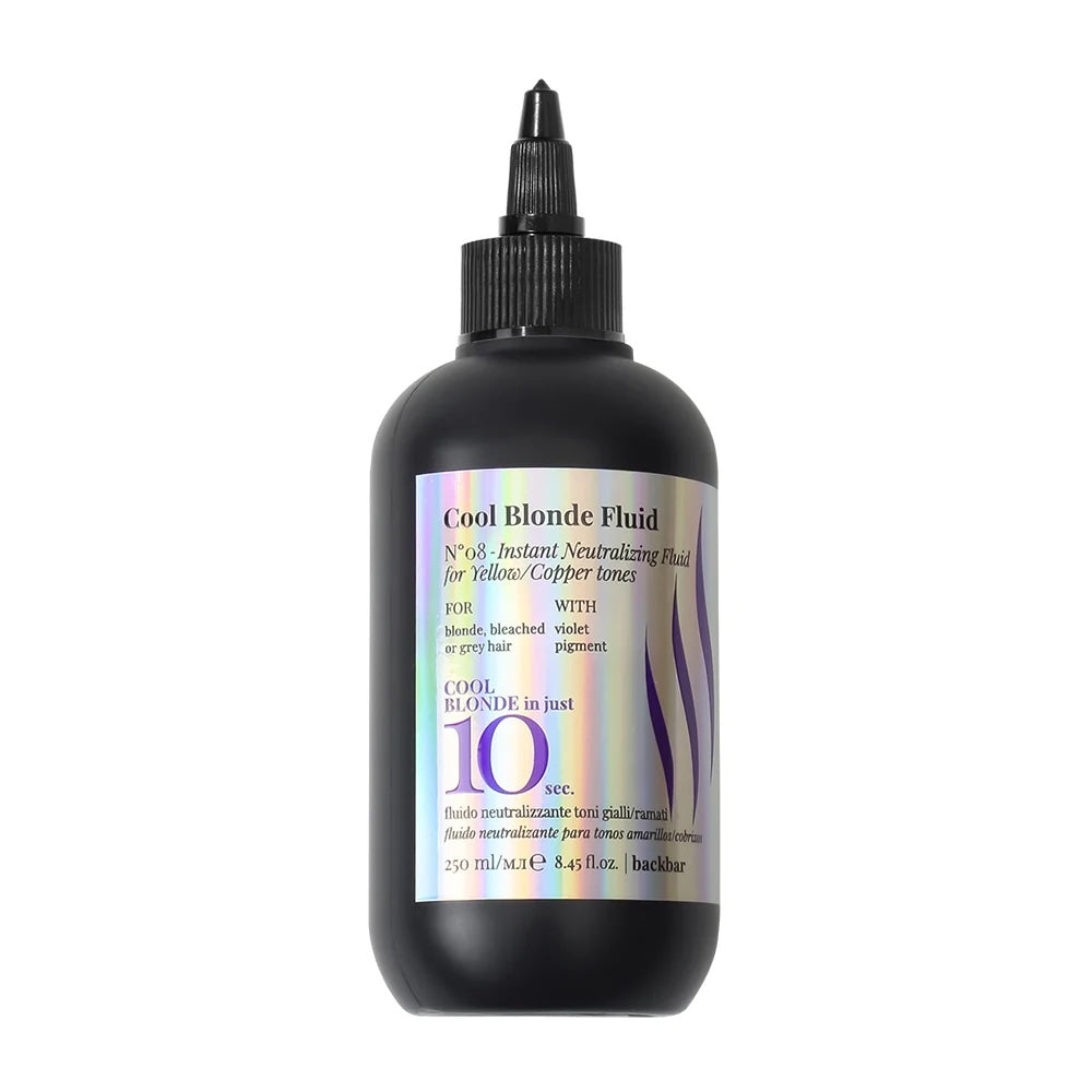 Engineered for precision blonde care, Cool Blonde Fluid delivers professional-grade tone correction in seconds.