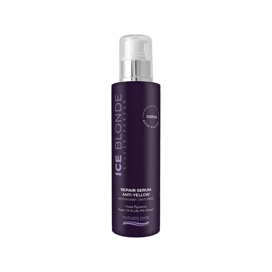 Natural Look Ice Blonde Repair Serum is a 120ml serum formulated for blonde, grey, and lightened hair.