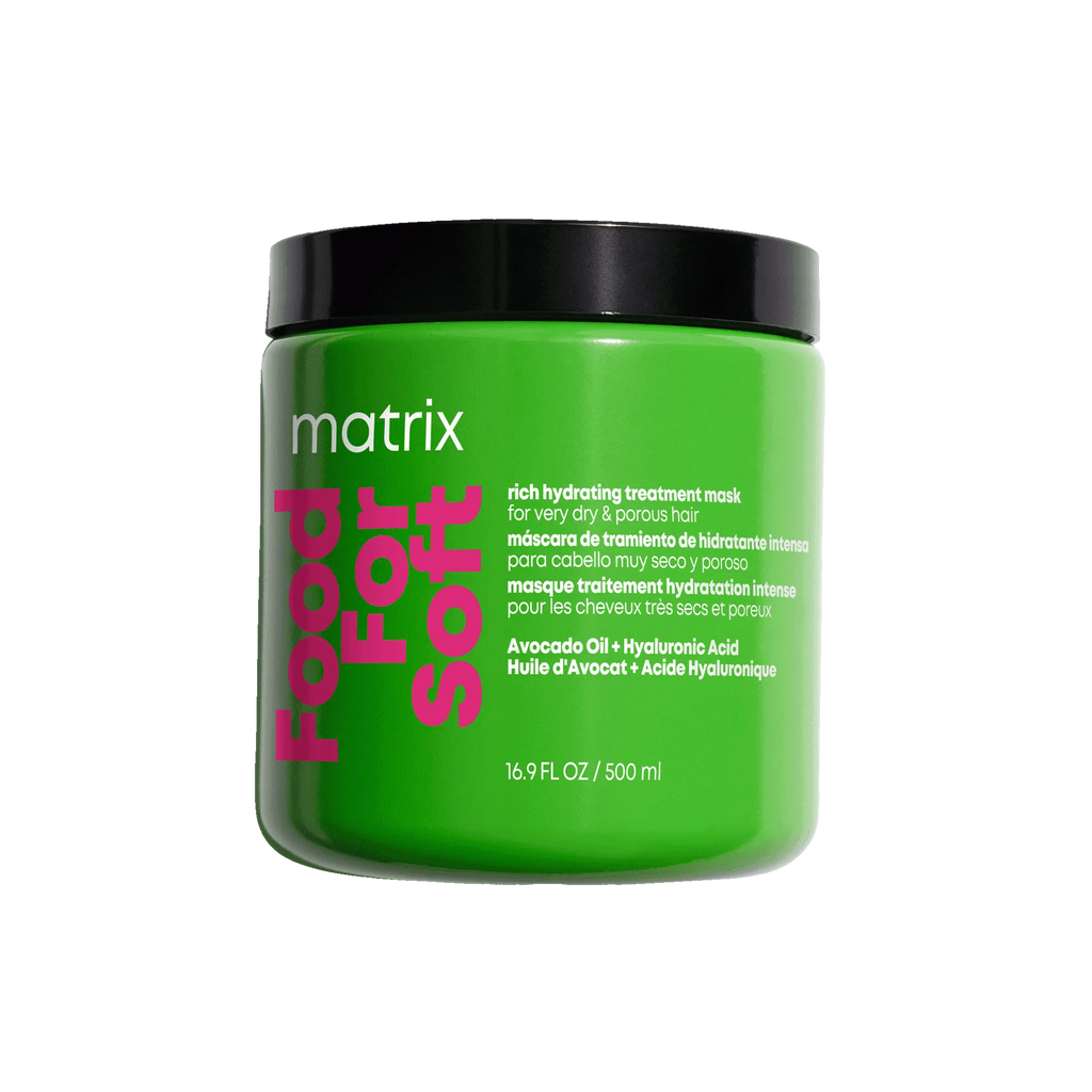 Matrix Food For Soft Rich Hydrating Treatment Mask is a nourishing hair treatment designed for dry, brittle, and porous hair.
