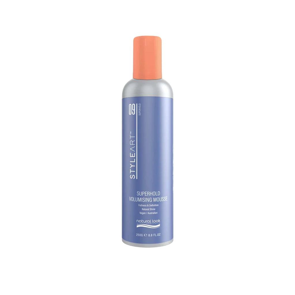Achieve voluminous, lasting style with Natural Look StyleArt Superhold Volumising Mousse.