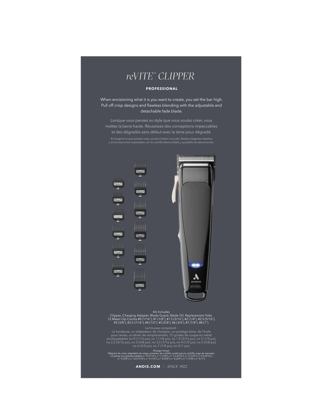 Andis reVITE Cordless Clipper Black