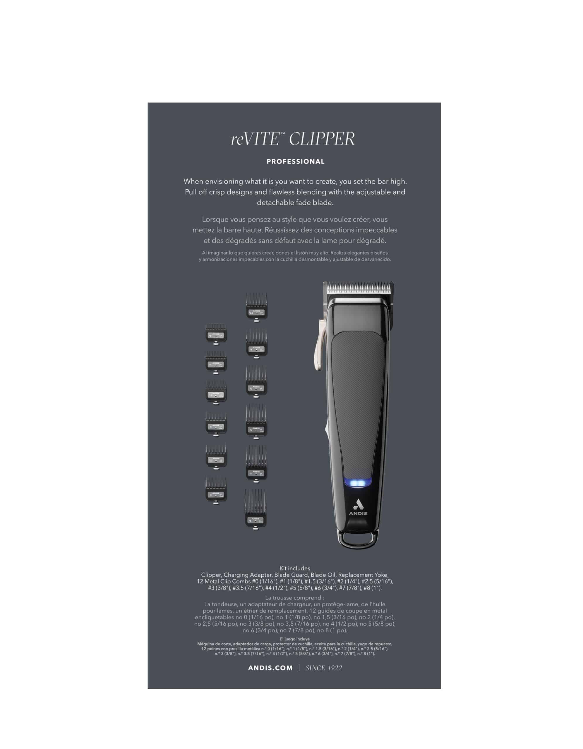 Andis reVITE Cordless Clipper Black