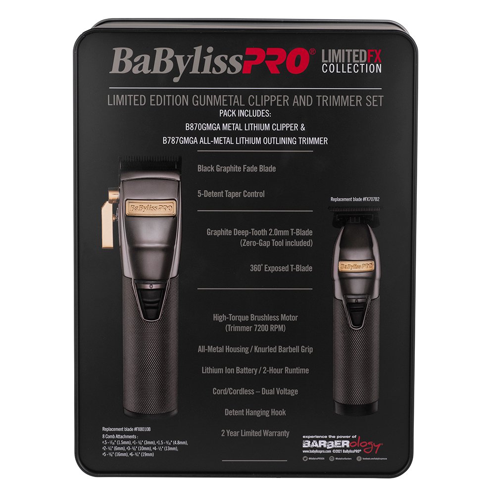 Babyliss Pro LimitedFX Gunmetal Clipper & Trimmer Set