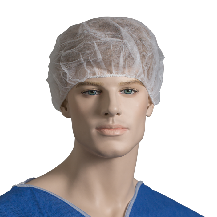 Disposable Crimped Medi Cap 100pcs (White or Blue)