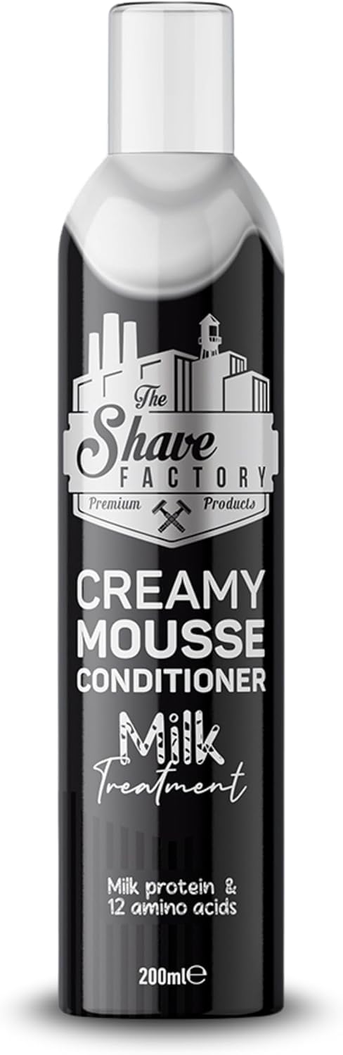 Nourish and revitalise your hair with The Shave Factory Creamy Mousse Conditioner 200ml - Milk Therapy. 