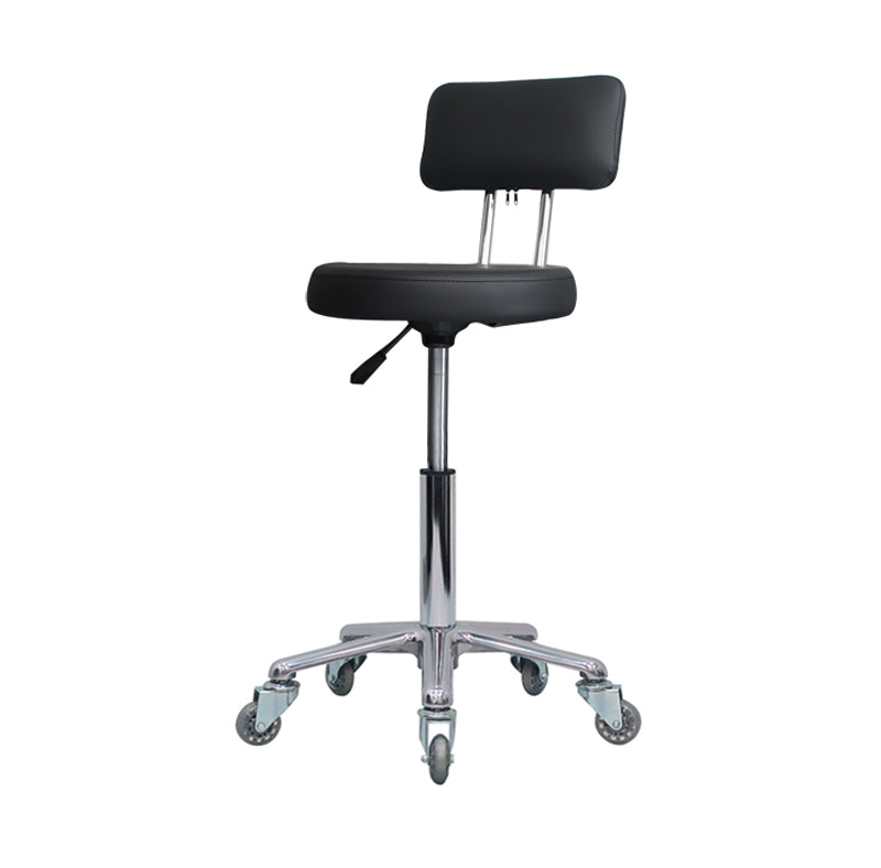Round Stool Black with back