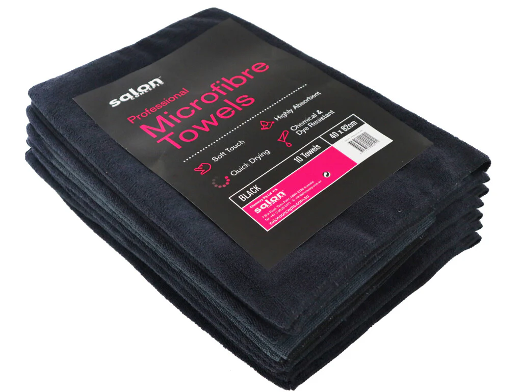 Salon Concepts Microfibre Towels 10 pack - Black