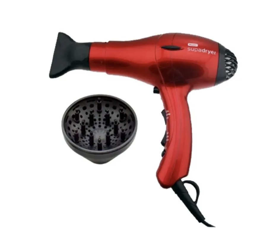 Wahl Supa Dryer Red Ionic Hairdryer with Diffuser Nozzle 1800w