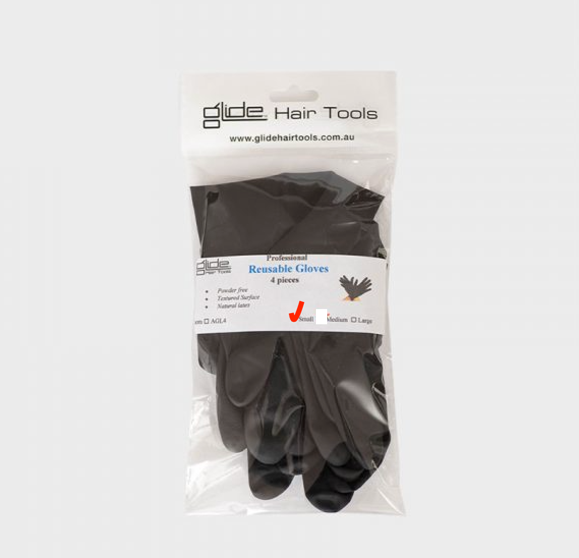 Glide 4piece Latex Gloves Size S